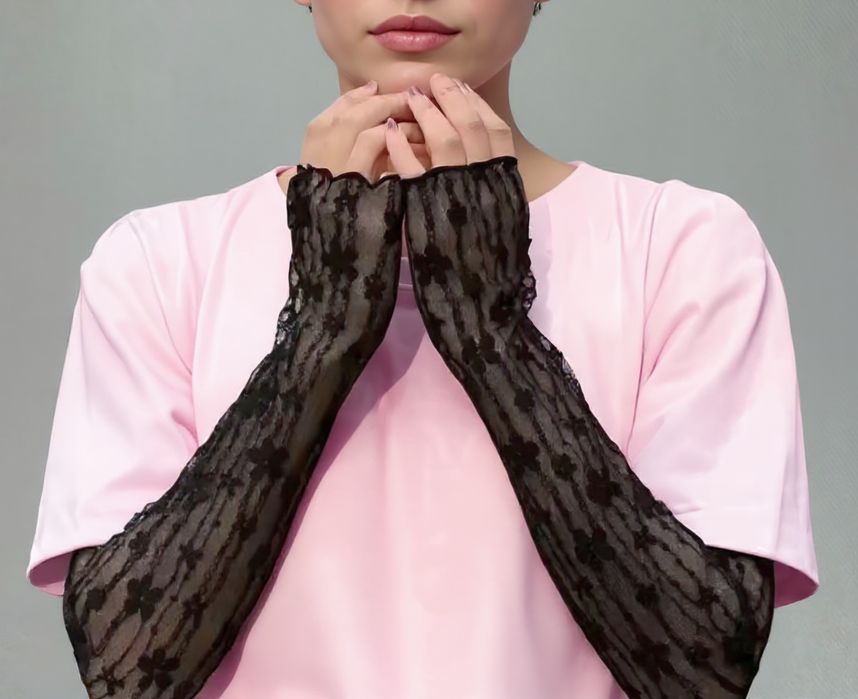 Długie, Koronkowe Rękawiczki z Unikalnym

Wzorem