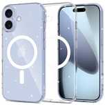 Etui Tech-Protect FlexAir MagSafe na iPhone 17- przezroczysto-brokatow
