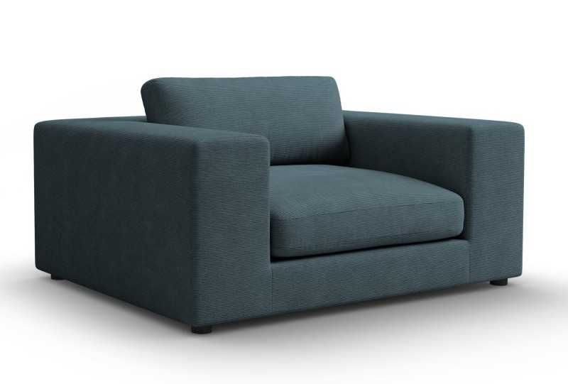 Fotel duży niebieski sztruks Tendance Christian Lacroix 156x122x72cm