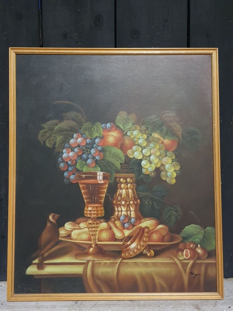 Quadro frutas sobre madeira