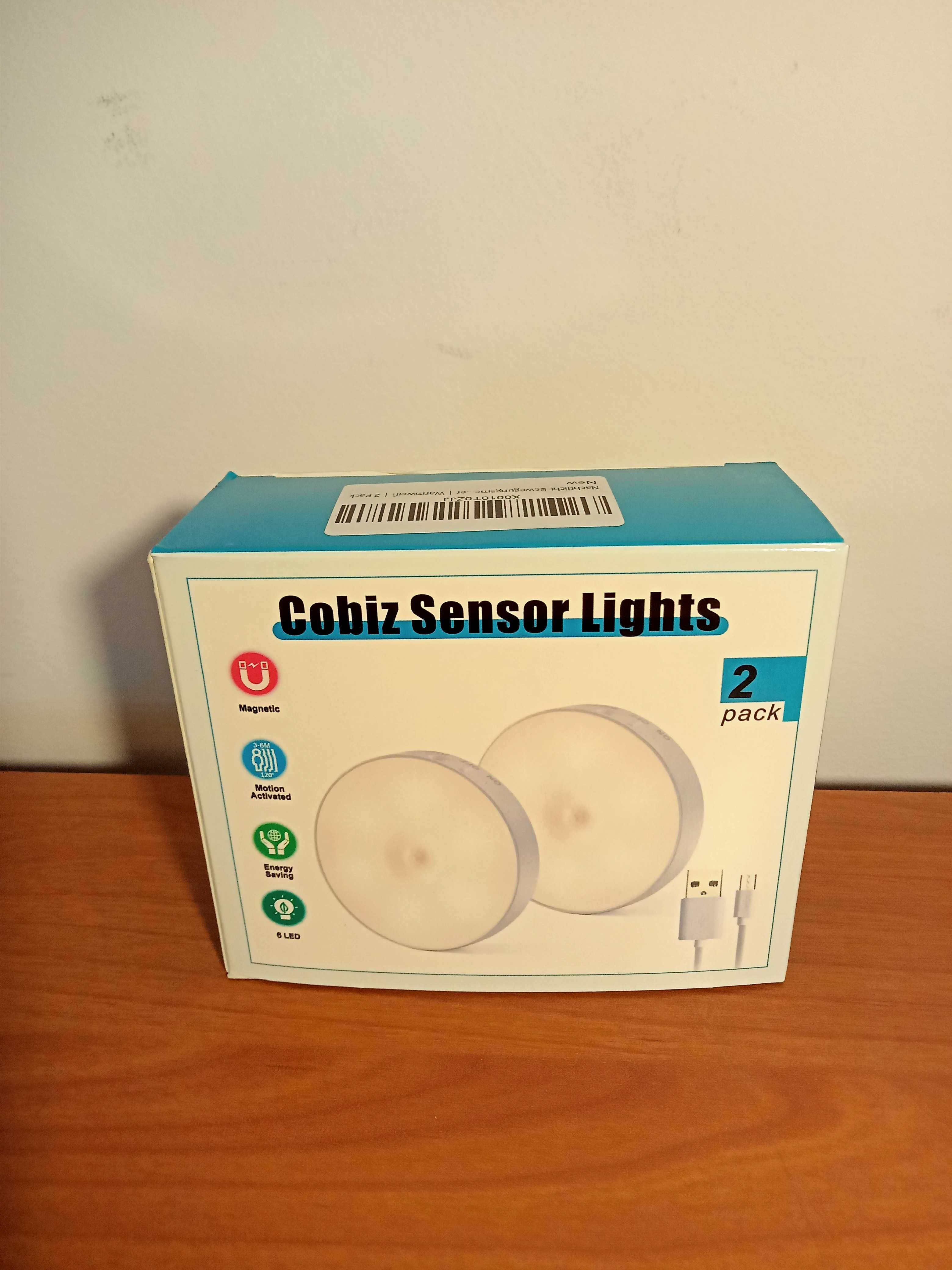 bezprzewodowa LAMPKA NOCNA LED Z czujnikiem RUCHU USB magnes 2szt nowe