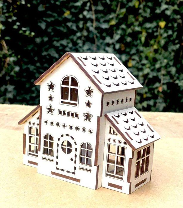 Казковий будиночок-нічник. підсвічник, різдвяна прикраса