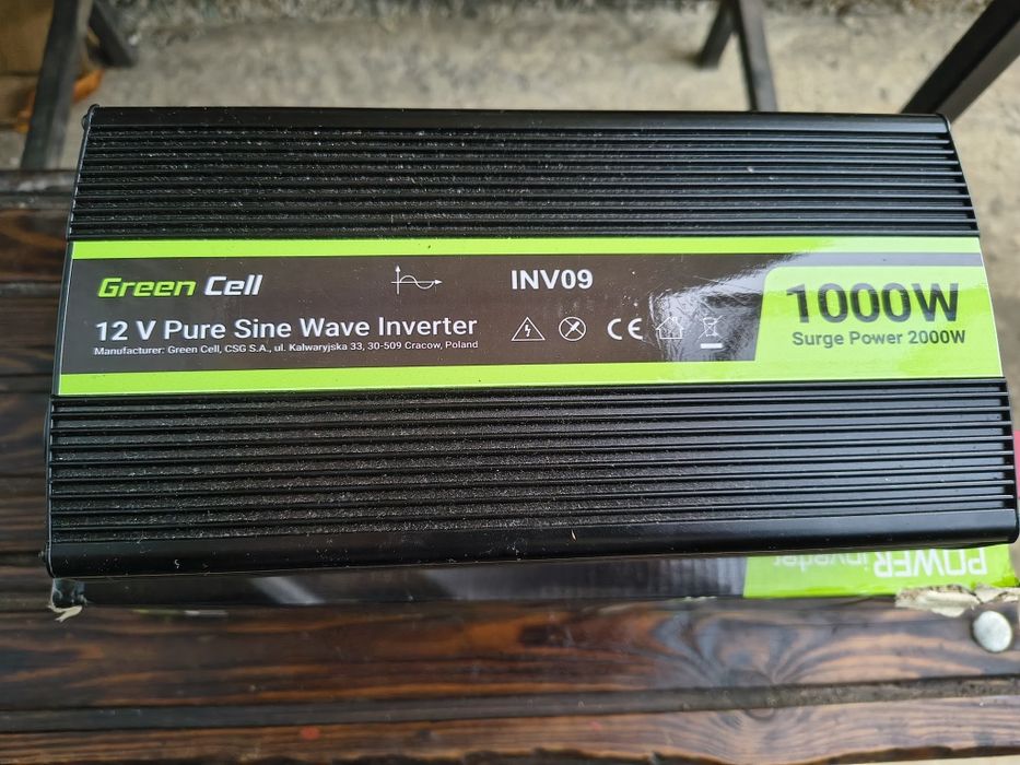 Інвертор перетворювач Green Cell 12v/220v 1000w/2000w