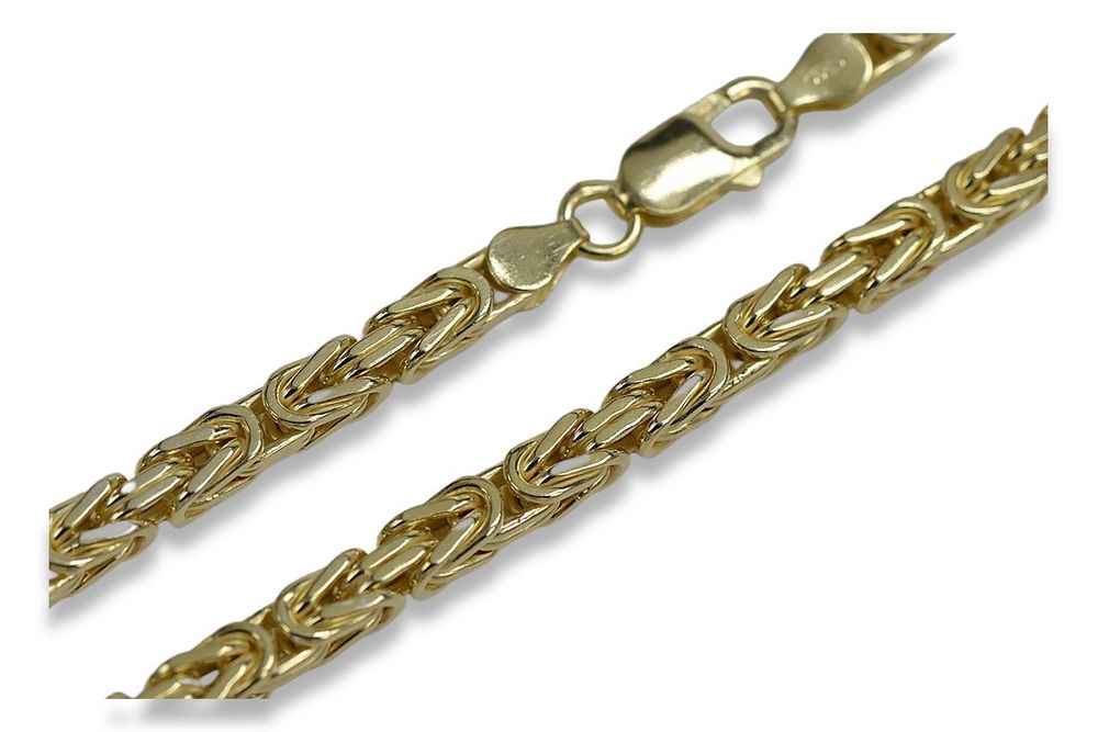 Srebrny łańcuszek pozłacany 925 Królewski Bizantyjski cc014yp 4mm Wr