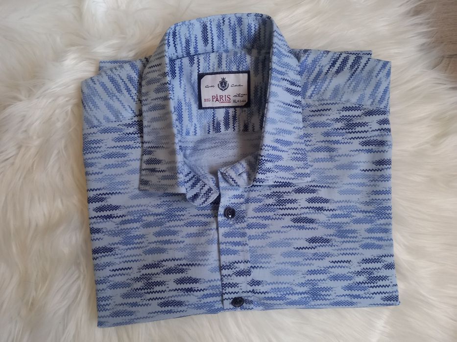 Koszula niebieska Big Paris roz XL 43 , 44 krótki rękaw