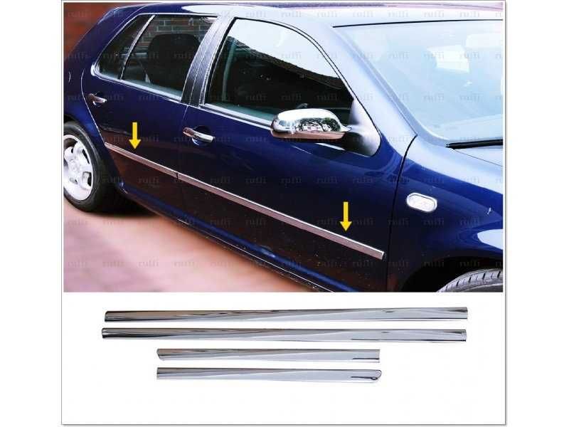 Накладки на молдінги дверей (4 шт, нерж) - Volkswagen Golf 4