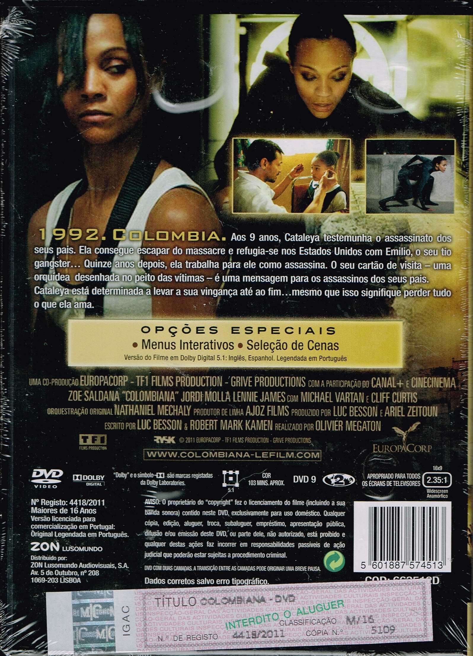 Filme em DVD: Colombiana - NOVO! A Estrear! SELADO!