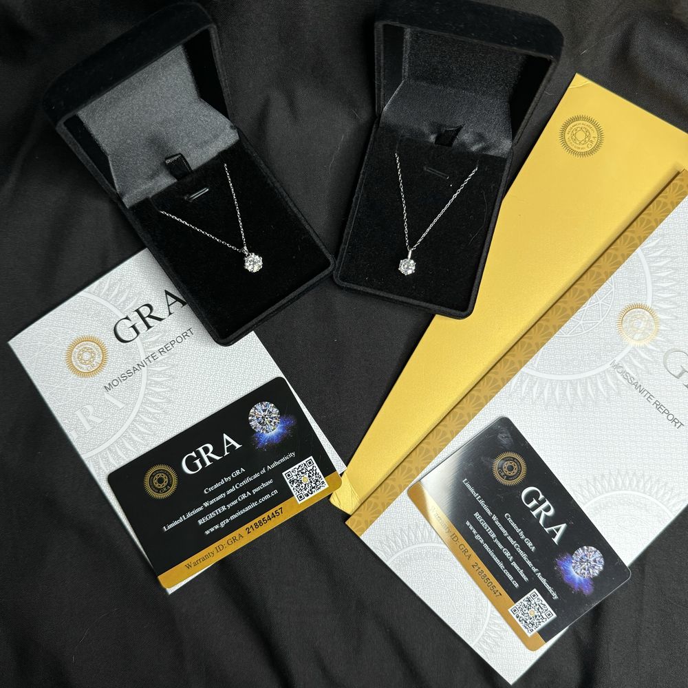 Підвіски з муассанітом 1, 2 та 3 ct