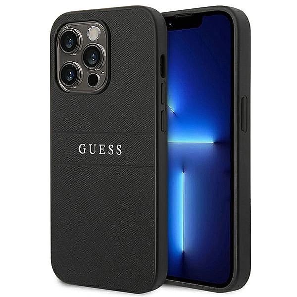 Etui Guess Saffiano Strap na iPhone 14 Pro - czarne