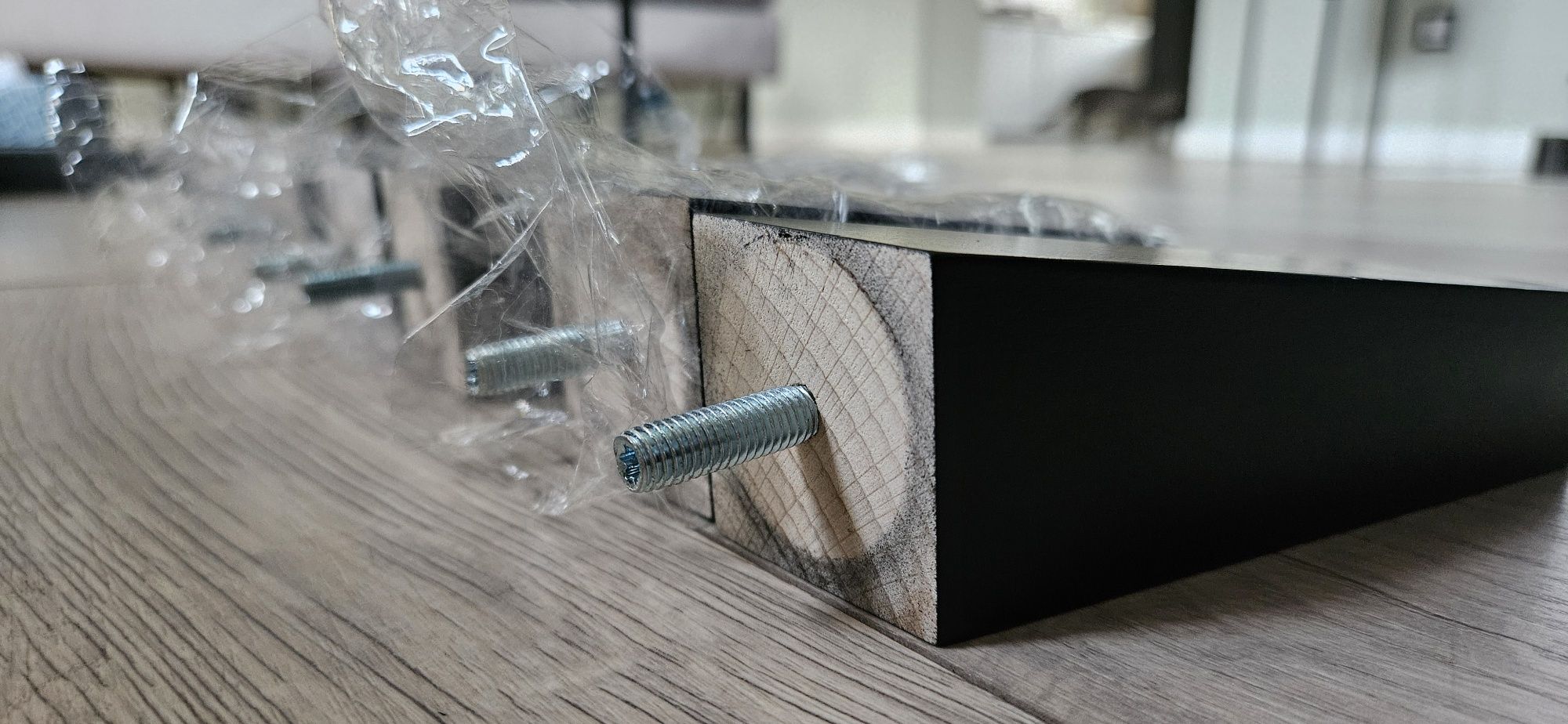 6 szt. Nogi drewniane trapezowe skośne H 15 cm do mebli ikea