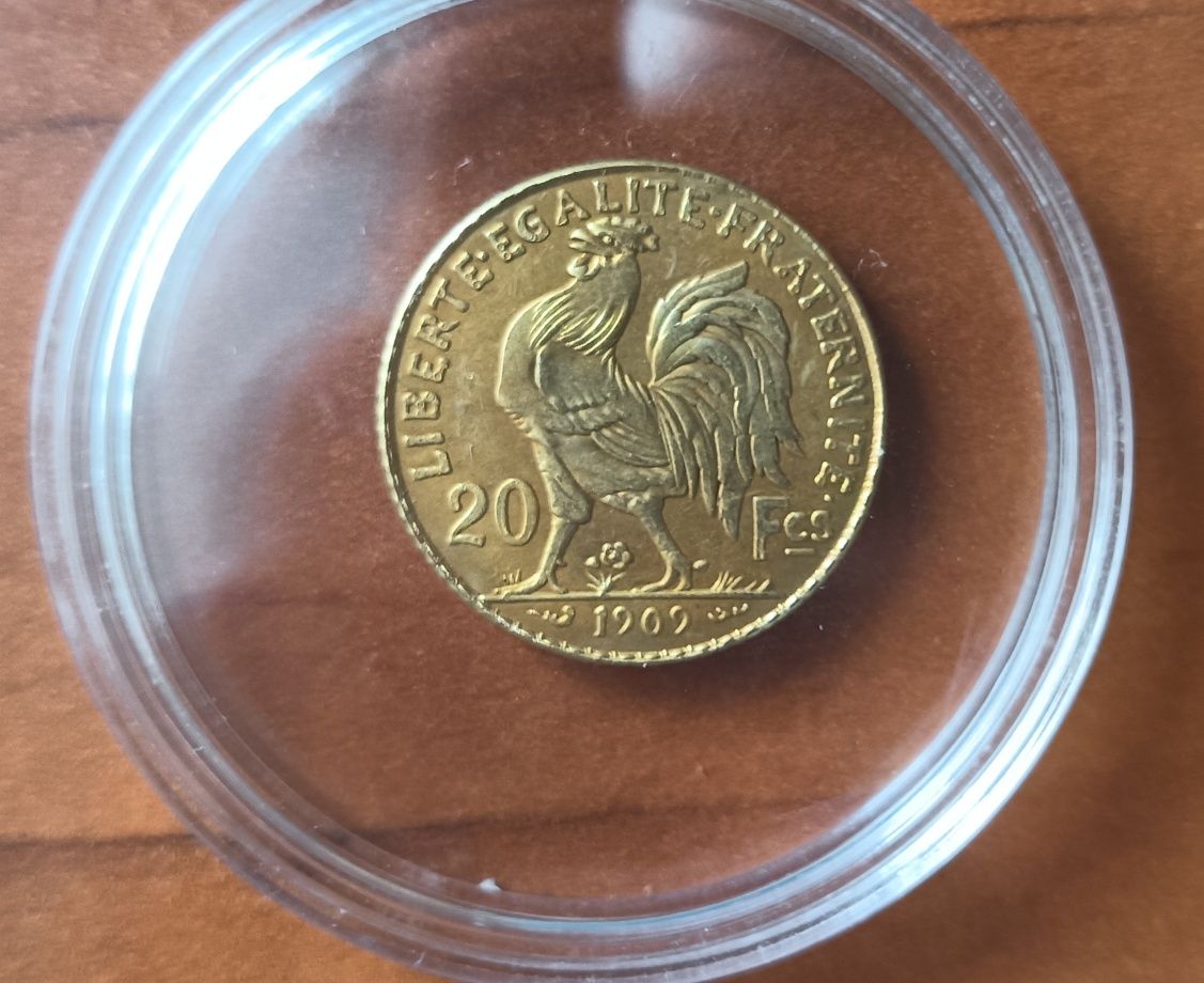 20 franków z 1909 roku - Francuska unikatowa moneta