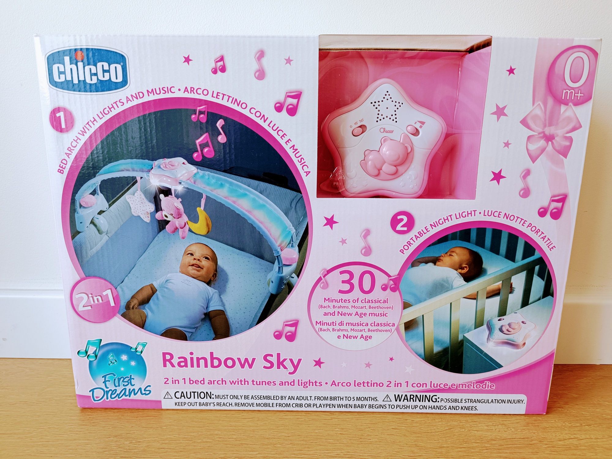 Arco de berço Rainbow Sky Chicco (novo, em caixa ainda fechada)