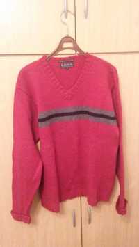 Sweter wełniany LOGG wełna owcza czerwony świąteczny rozmiar S / M