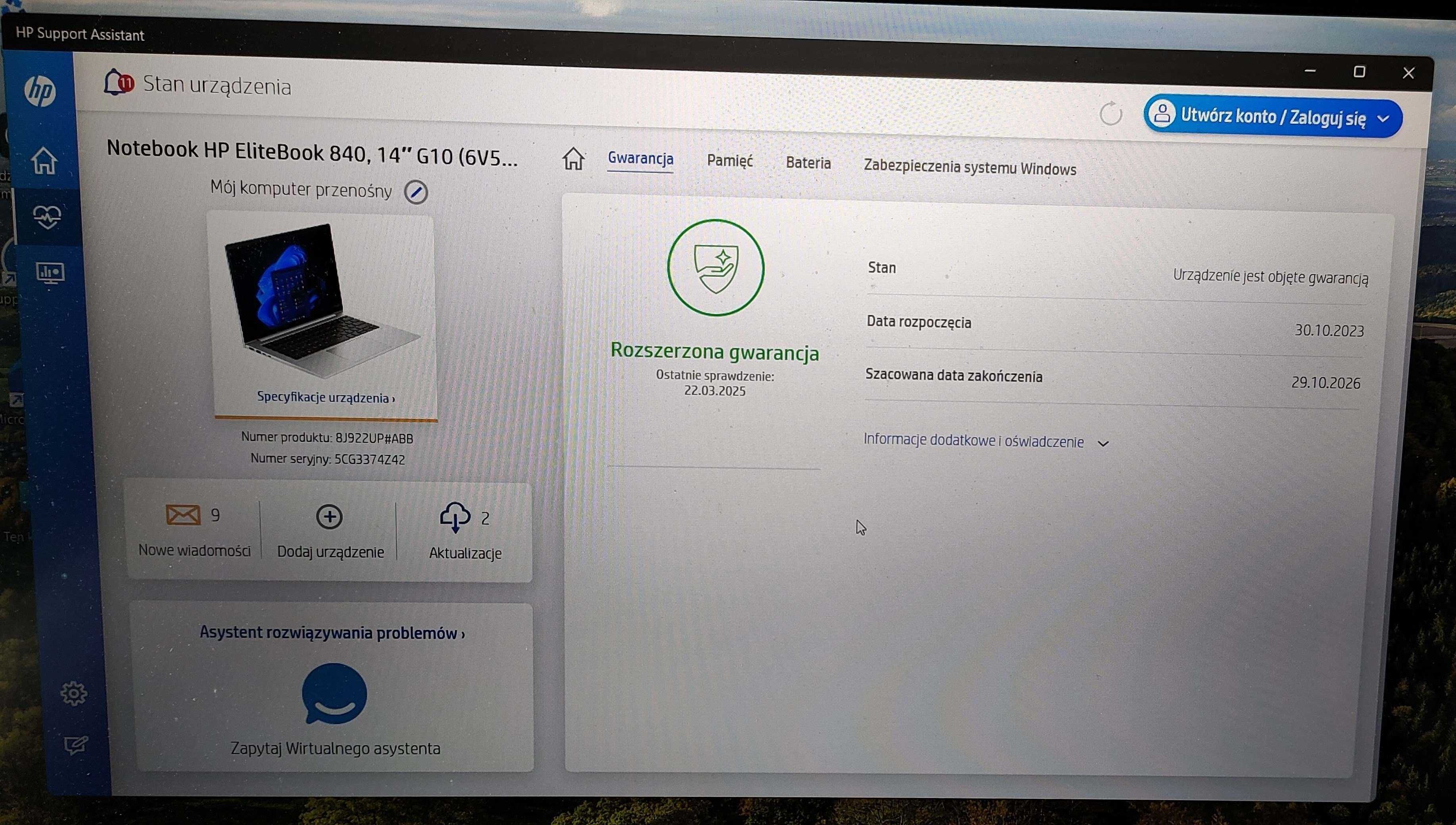 HP EliteBook 840 G10 i7 32GB/512GB SSD + Stacja dokująca HP Gw. 2026