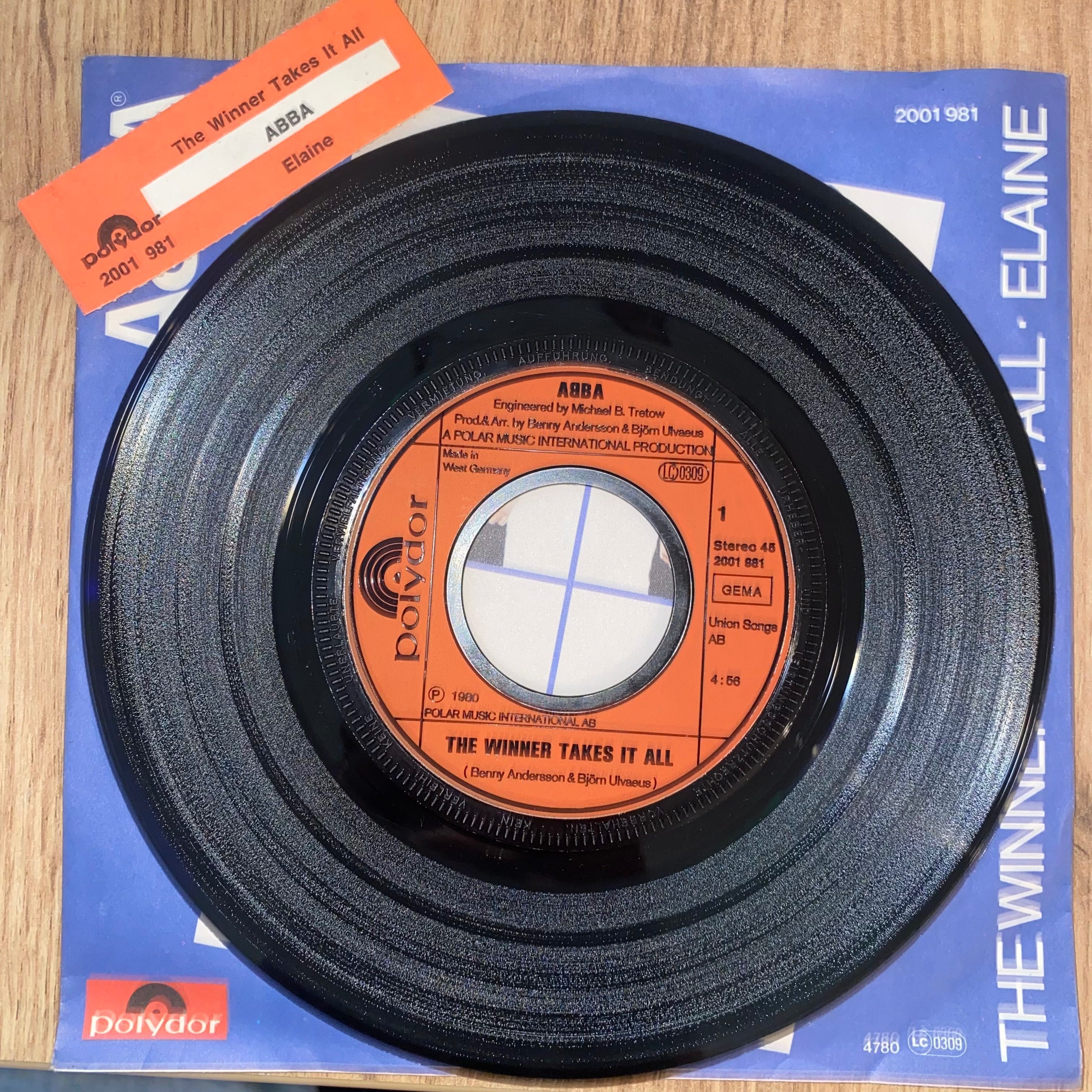 ABBA - The Winner Takes It All / Elaine - Winyl SP 7" - 1980
