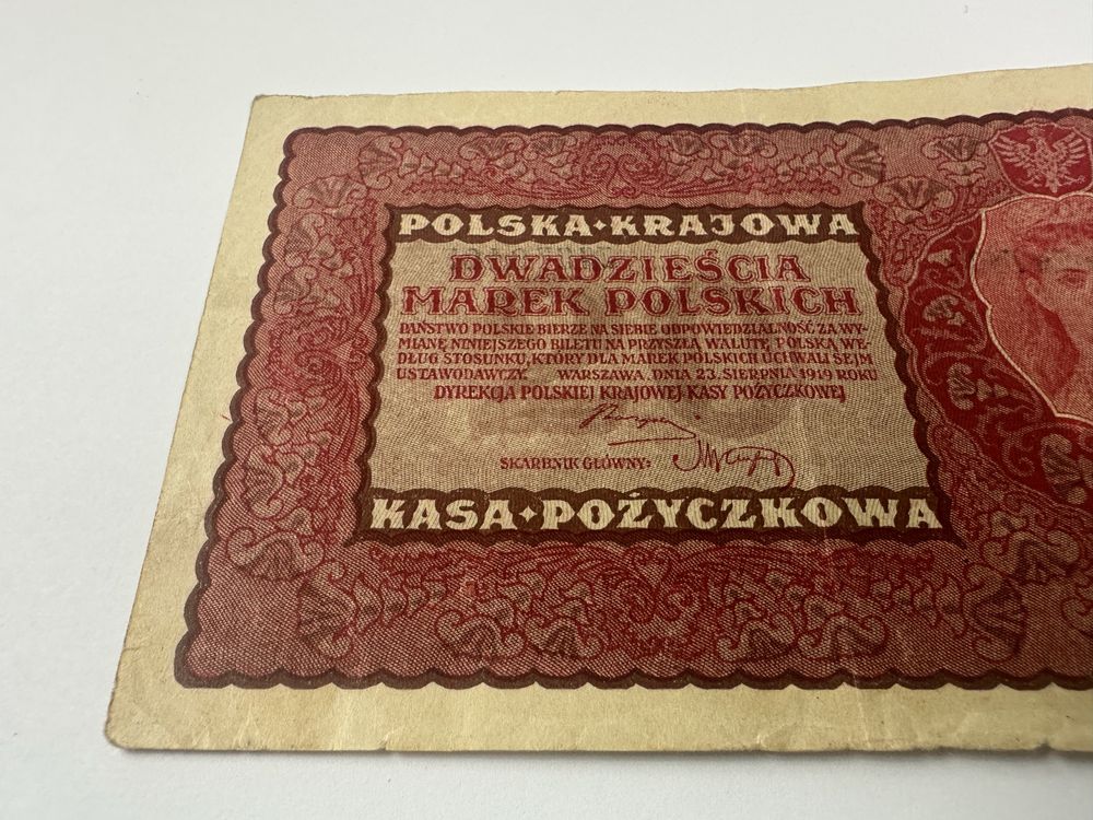 Banknot 20 marek polskich 1919 Ser. II FH