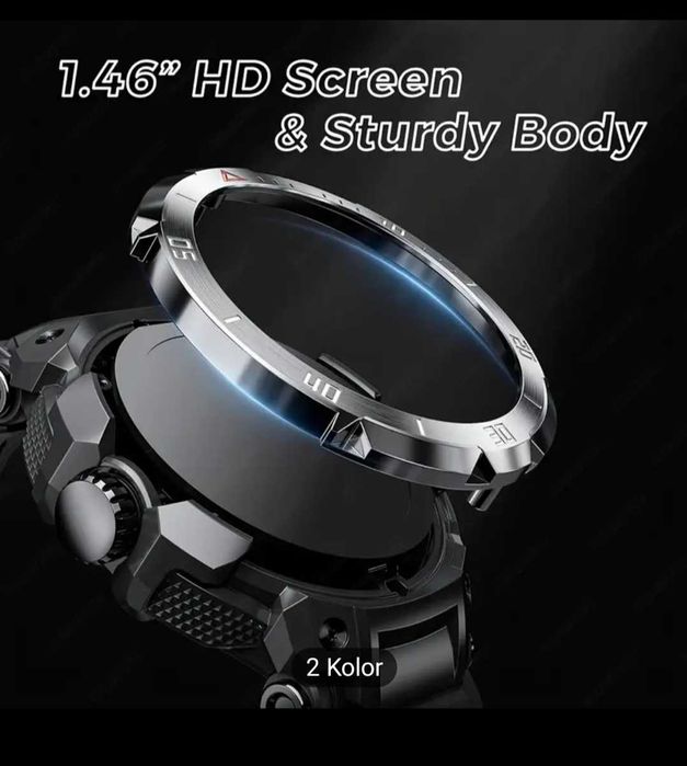 Smartwatch męski ze słuchawkami LONZERUI G-SHOCK Inteligentny 2w1 NOWY