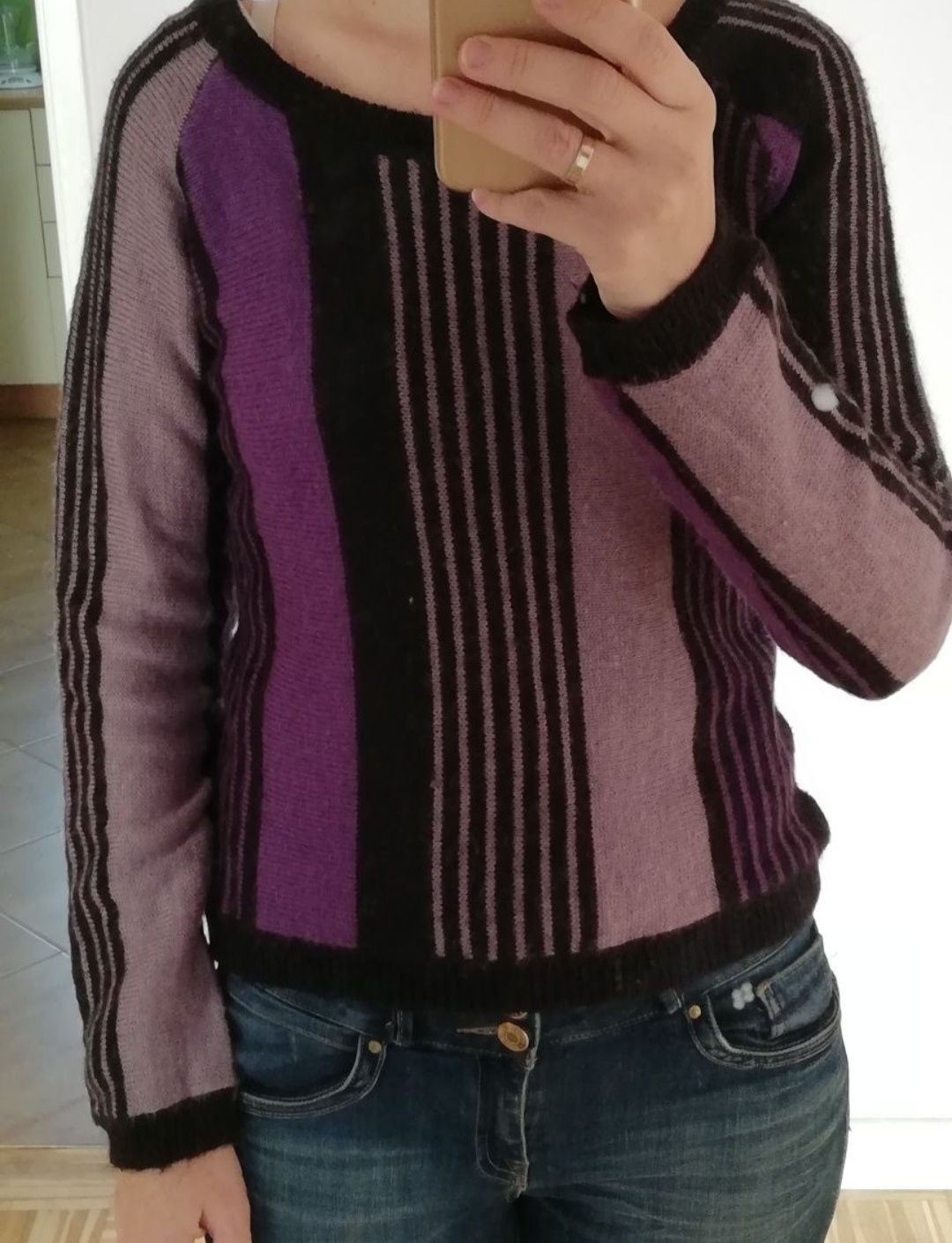 Sweter w paski h&m, nowy