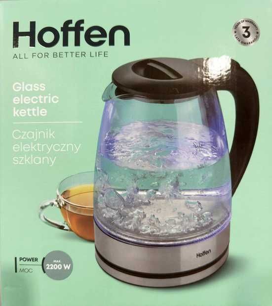 Czajnik Elektryczny HOFFEN Szklany PodświetlanyLED 2200W