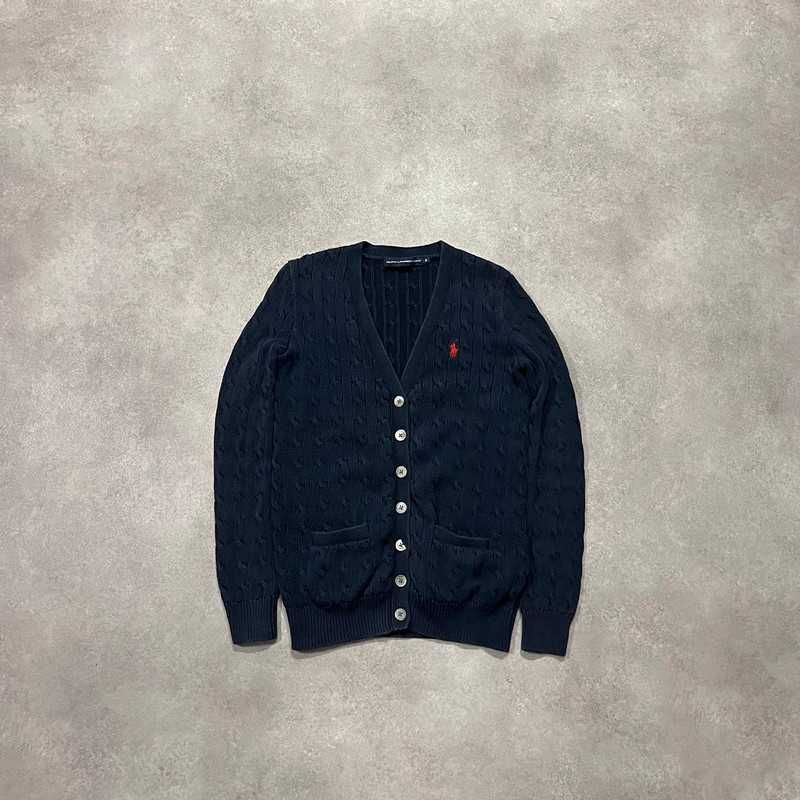 Sweter Warkocz Ralph Lauren Cable Knit Kardigan Trendy Y2K Style
