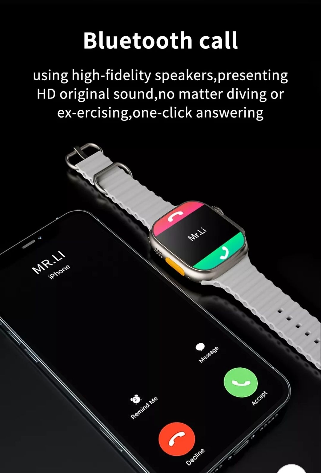 Smartwatch Bluetooth faz e recebe chamadas Ultra