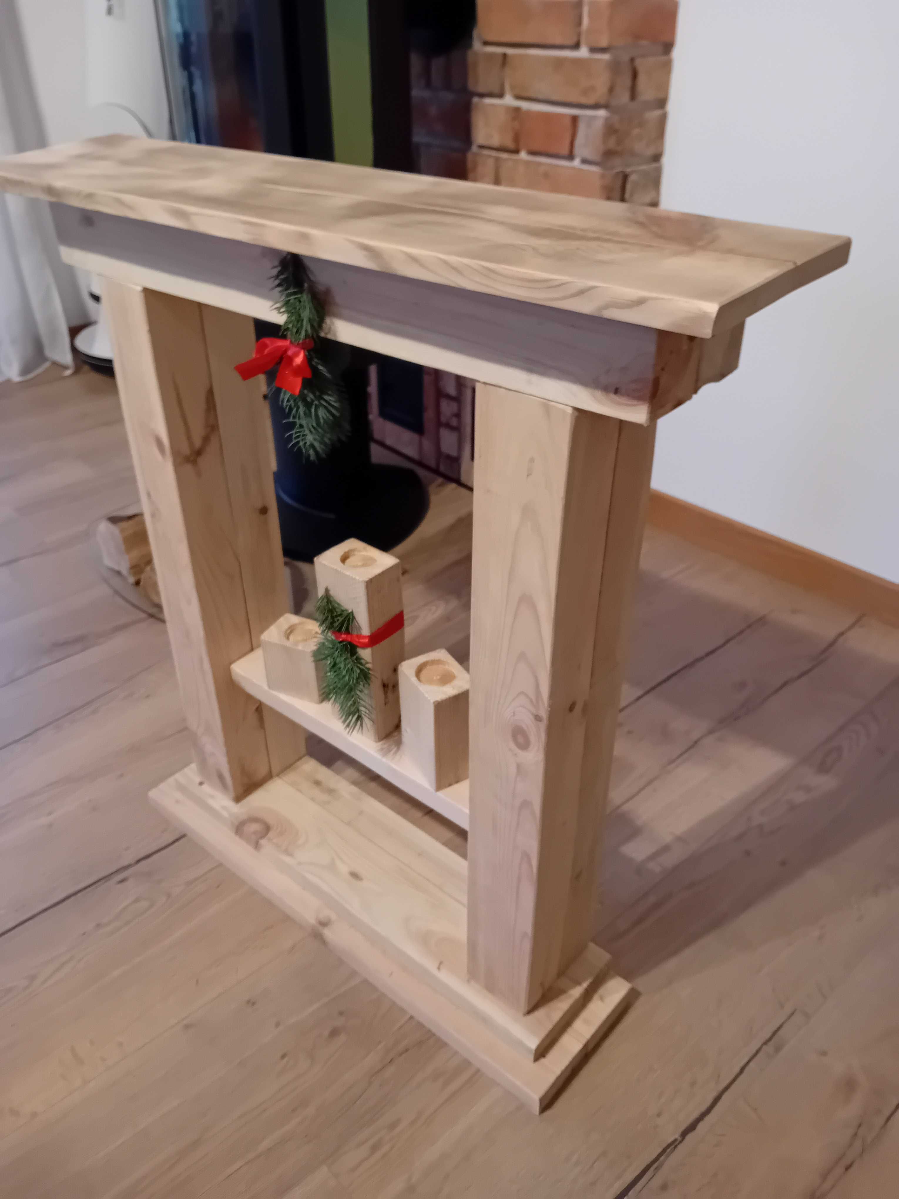 Portal kominkowy w stylu loft, bielony lub naturalny, wysyłka