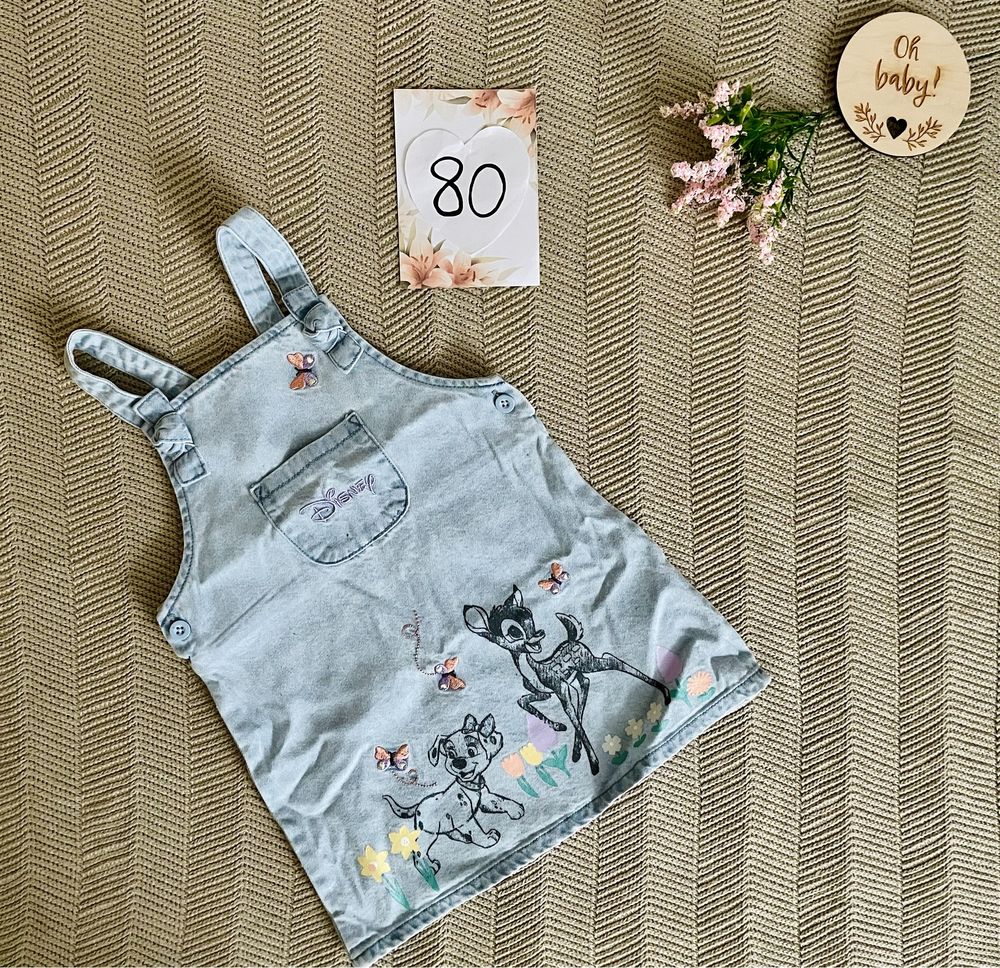 Wyprzedaż nowa sukienka jeansowa bambi primark 80