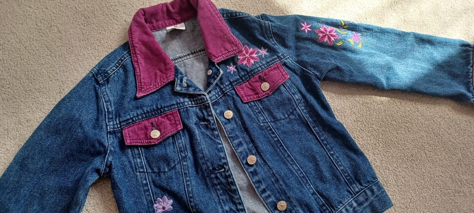 Wiosenna kurtka dziewczęca jeansowa 116