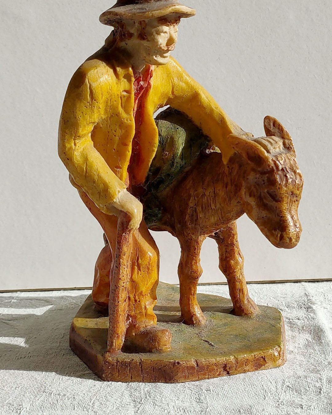 Bibelot decoração Camponês Moleiro e Burro