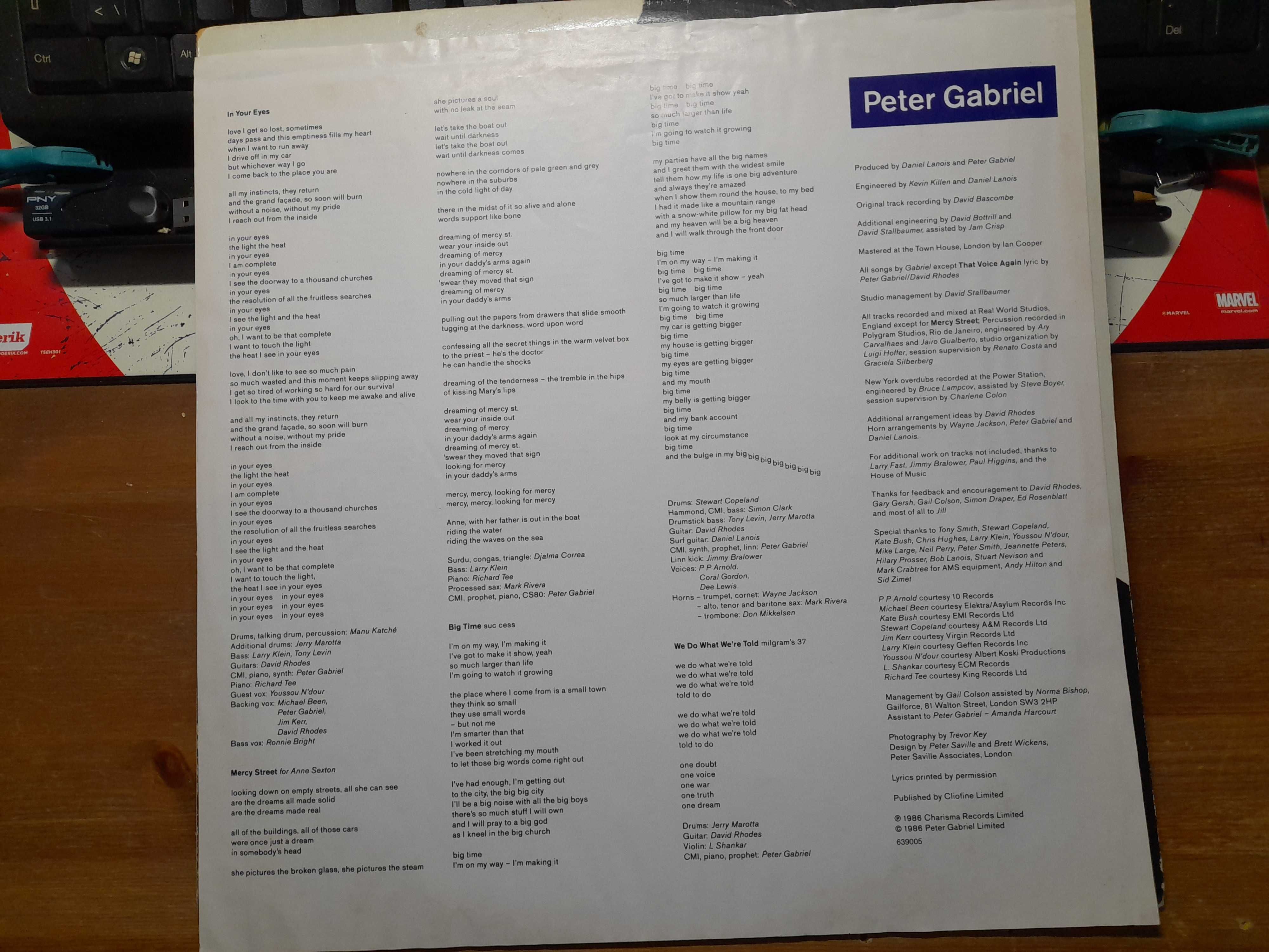 Disco  vinil antigo gravação original do Peter Gabriel (SO) da Virgin.