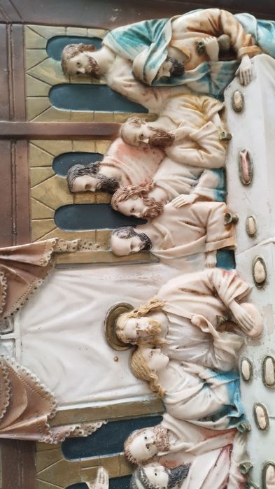 Quadro sagrada família ceia de Jesus e os apóstolos