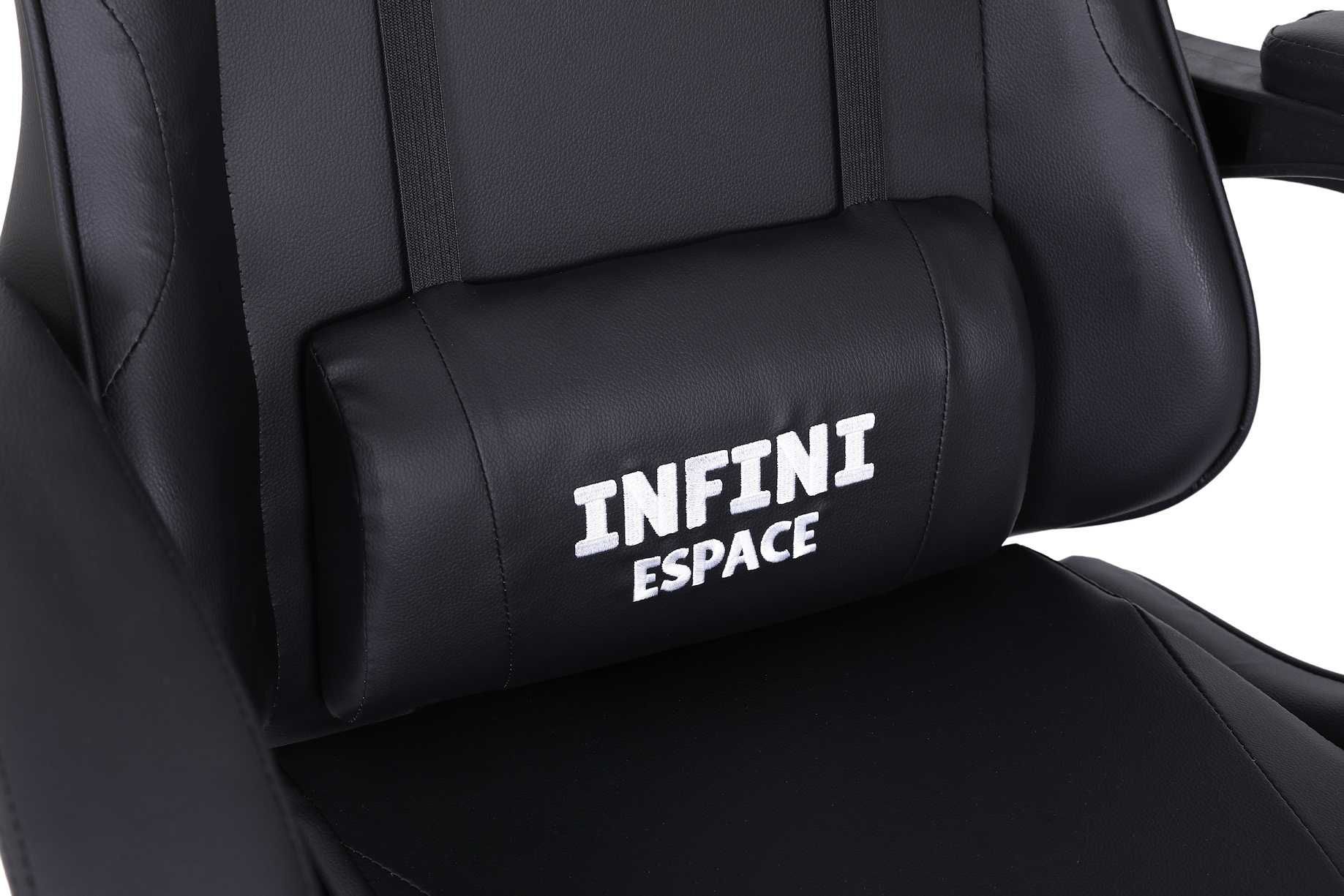 Fotel Gamingowy z podnóżkiem INFINI ESPACE Czarny