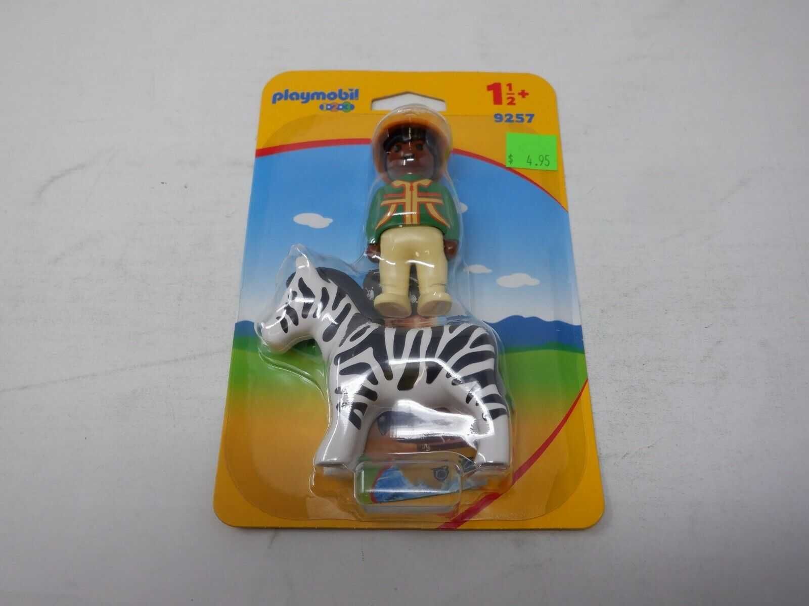 NOVO - PLAYMOBIL 1.2.3 - Homem com Zebra - 9257