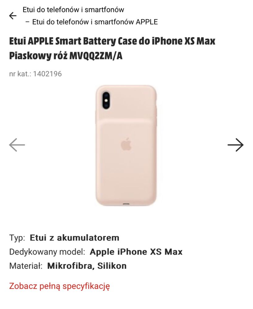 Apple Smart Battery Case Pink do iPhone Xs Max 6,5"