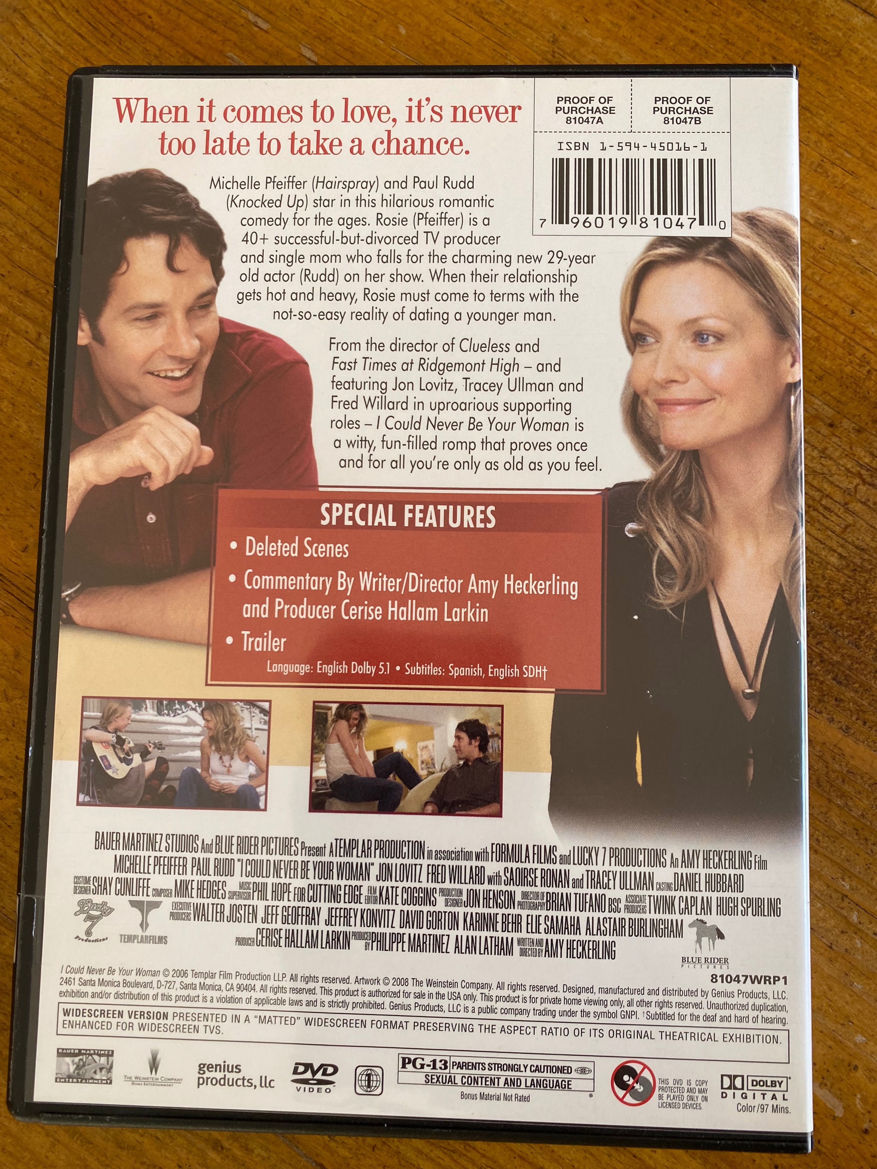 DVD 'I coulld never be your woman' com Michelle Pfeiffer