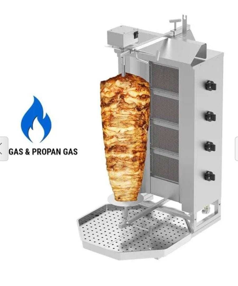 Kebab grill potis - 4 burners - maximum 60 kg - incl. protection sheet