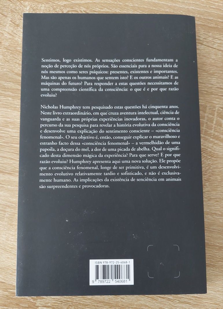 Senciência, a invenção da consciência. Portes incluídos.