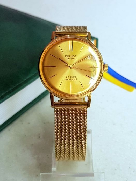 Годинник Poljot Часы Полет Poljot De luxe 23 jewels Shockproof USSR