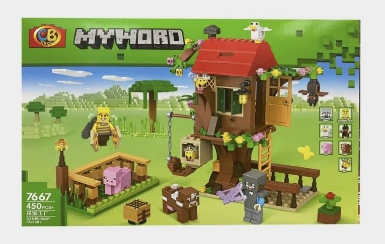 Klocki Minecraft MY WORLD Domek na Drzewie CB 450 el + Świecące LED