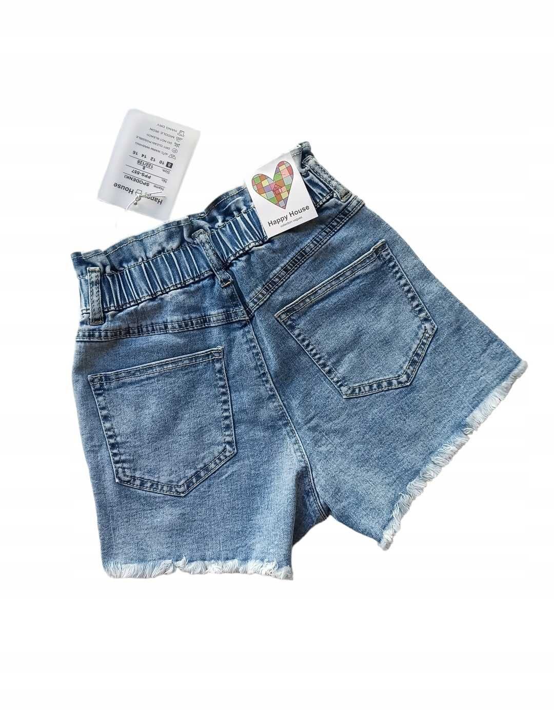 Spodenki szorty jeansowe dziewczęce gumka nowy 170-176