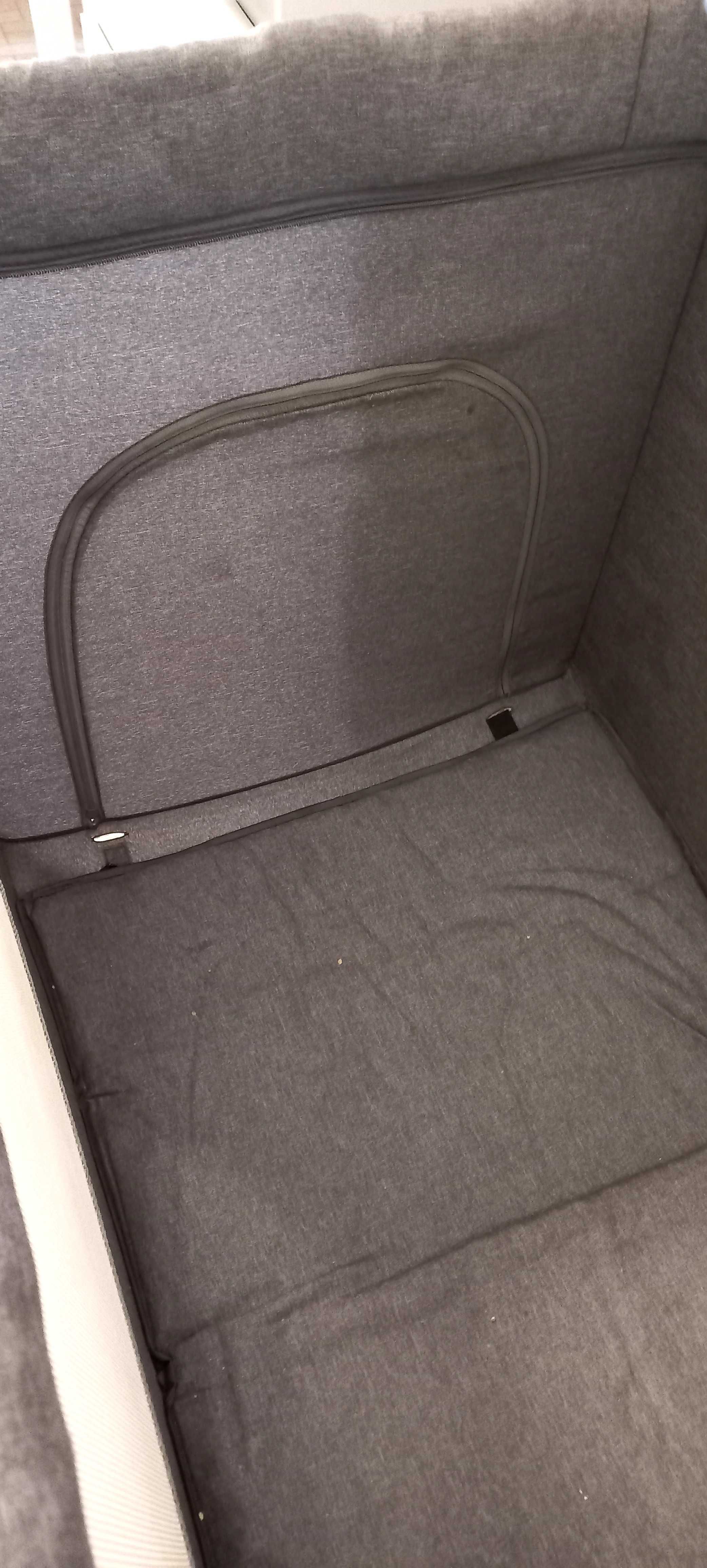 Cama de viagem kinderkraft joy azul com colchões e almofada