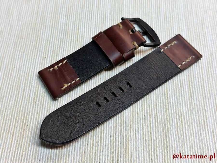 PASEK DO ZEGARKA męskiego do smartwatcha 24 mm brązowy SZYTY RĘCZNIE