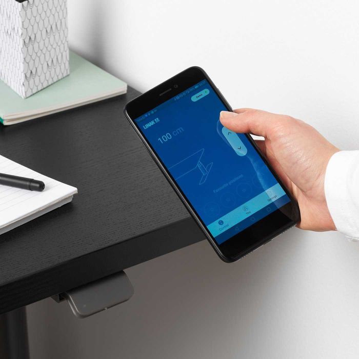 Secretária sentado/em pé, nogueira, 160x80 cm IKEA IDÅSEN