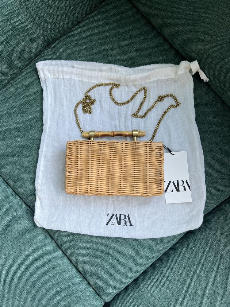 Нова сумка Zara , клатч, плетена сумка