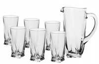 Zestaw Bohemia QUADRO 1,1 l do wody soków dzbanek szklanki