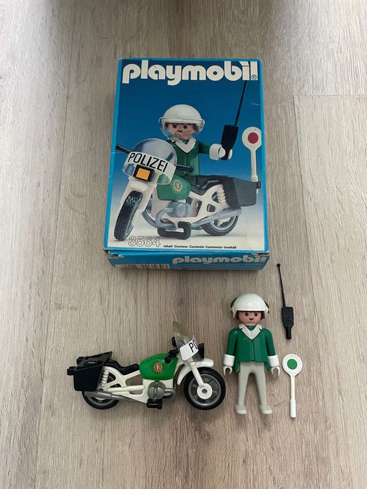 Completo 3564 playmobil polícia mota vintage