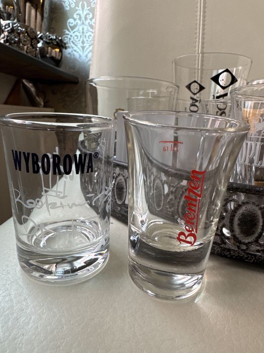 Szklo firmowe szklanki kieliszki sygnowane oryginalne 14 szt