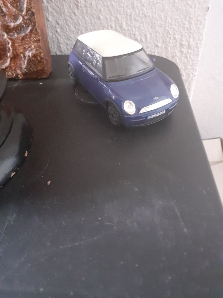 Carro Mini Cooper azul miniatura Coleção