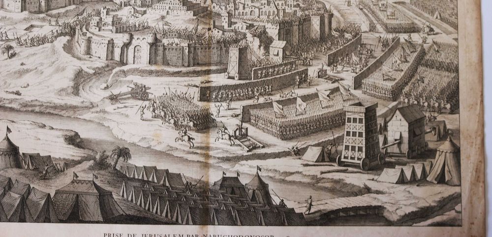 Tomada de Jerusalém por Nabucodonosor  gravura de Picart 1722