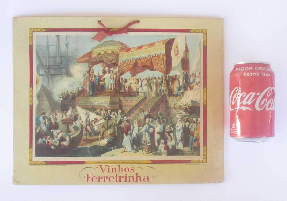 Antiga litografia publicitária Vinhos Ferreirinha
